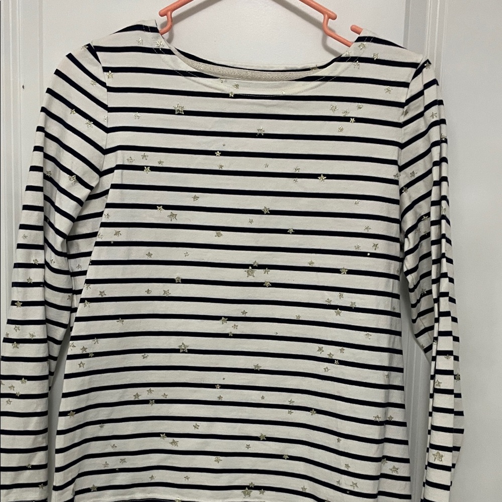Joules Navy and White Striped Long Sleeve Tee